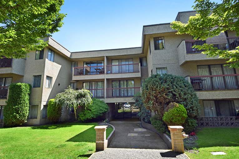 Arbutus Court exterior located in Marpole, Vancouver